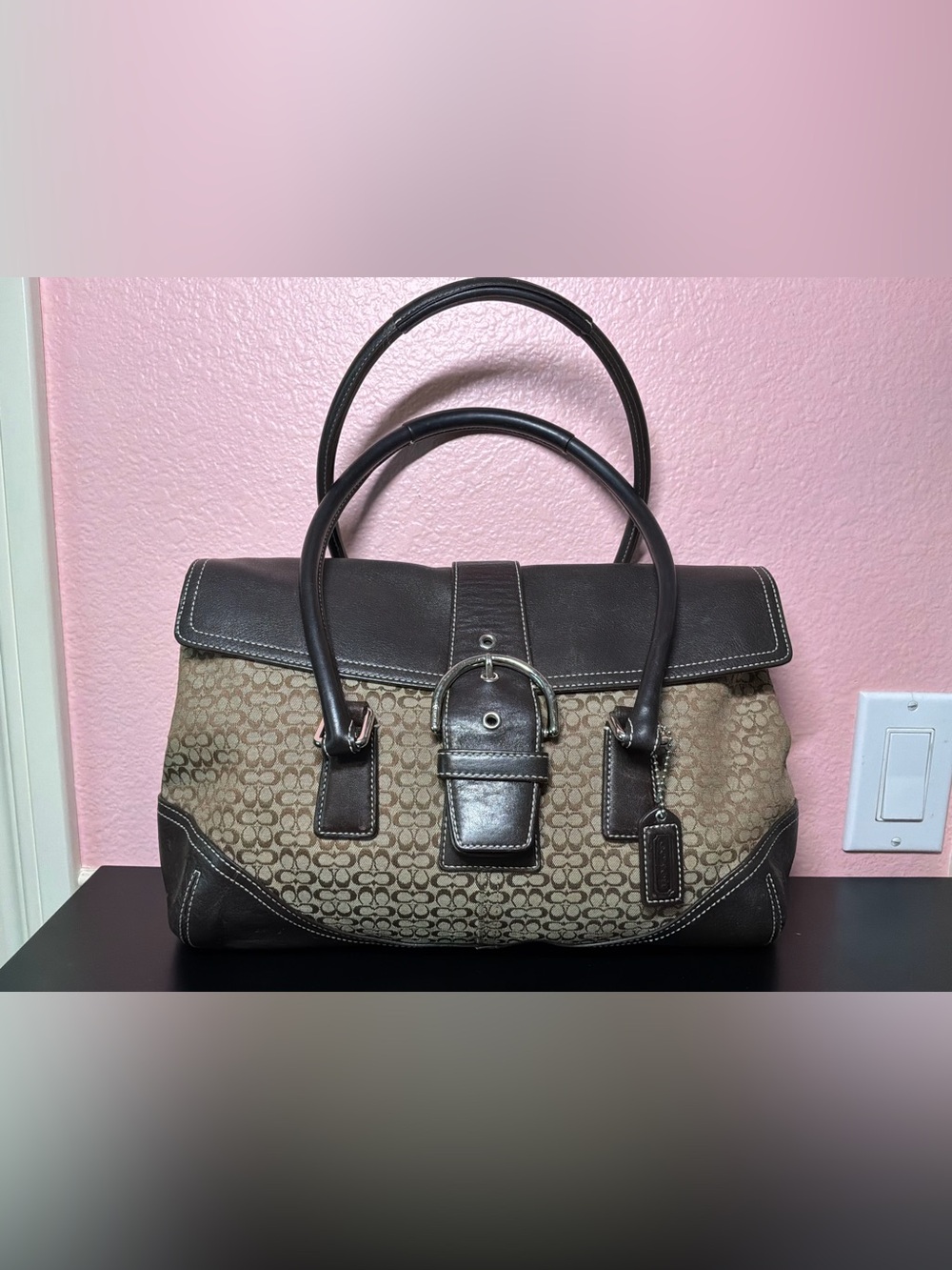 Vintage Coach SoHo Signature Flap Satchel